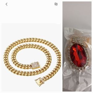 BLICHAIN Link Necklace with Clasp and Medallion